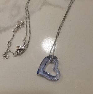 NWT Swarovski Blue Loveheart Pendant Necklace